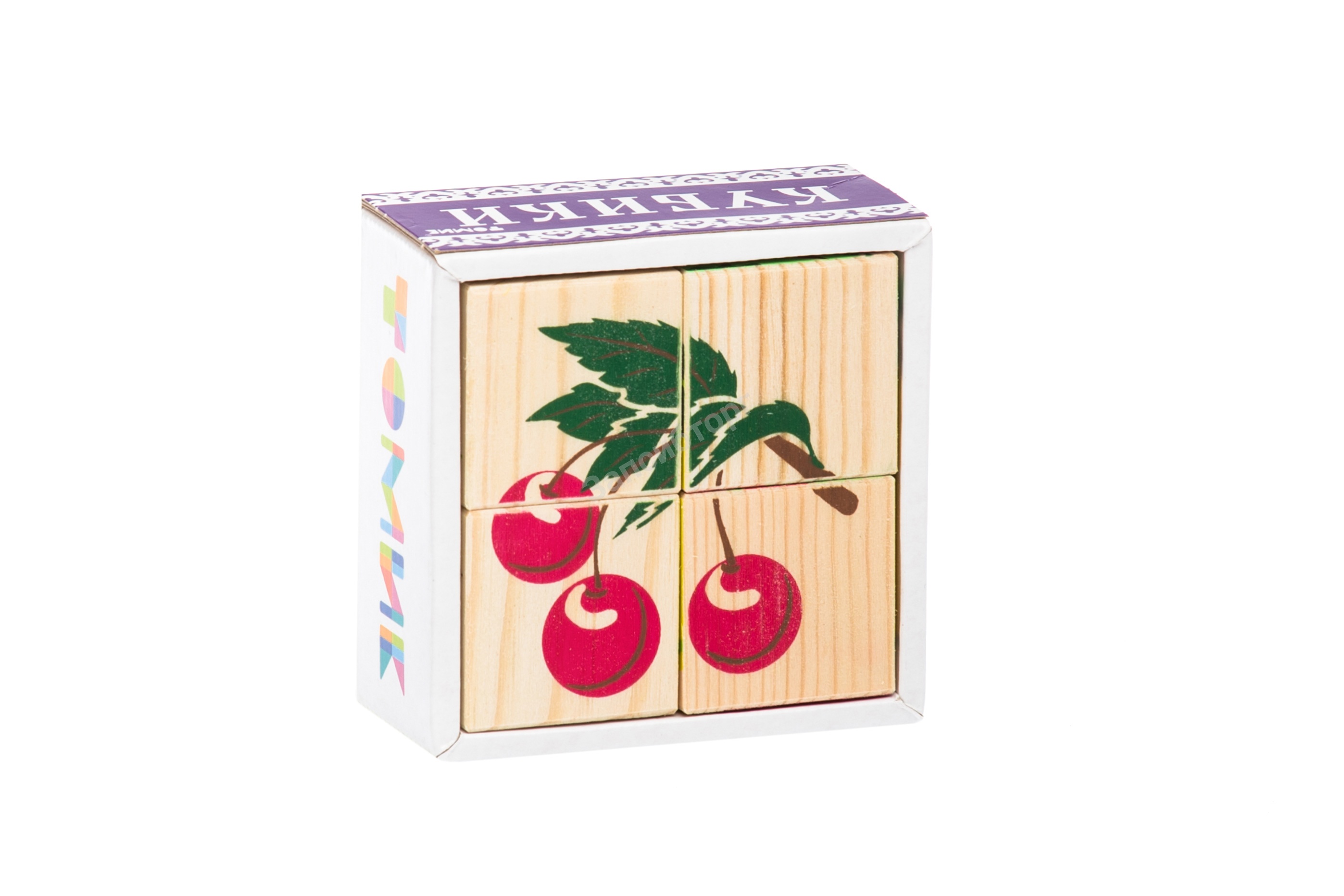 Кубики «Сложи рисунок. Фрукты – ягоды» (4 шт)