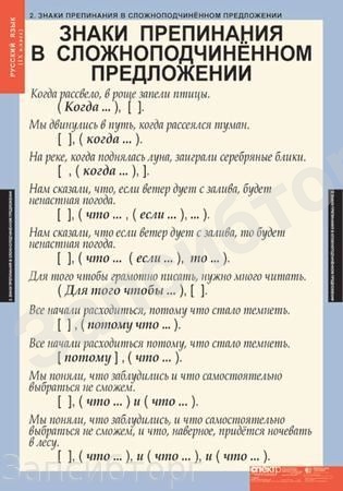 Комплект таблиц «Русский язык. 9 класс» (6 табл.)